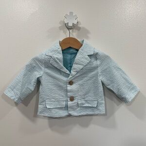 First Impressions Baby Boy Blazer Pinstripes Blue White Jacket Newborn Spring